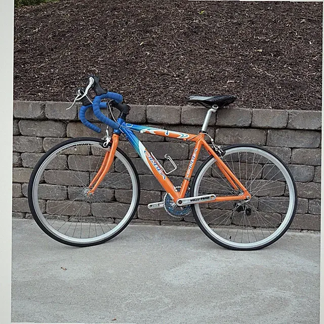 Orbea Road Bike 700C Orange Blue White Steel Drop Bar Caliper Brake Bottle Cage